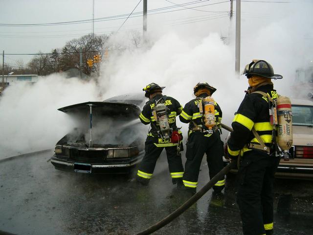 Car Fire at LIRR 4-11-04